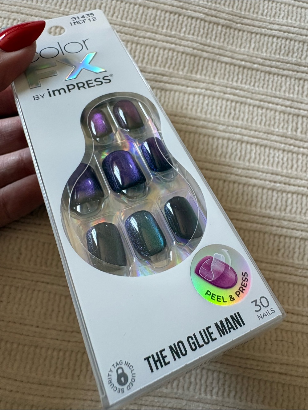 imPRESS Color FX Peel & Press Multi-Chrome Purple to Green Press-On Nails